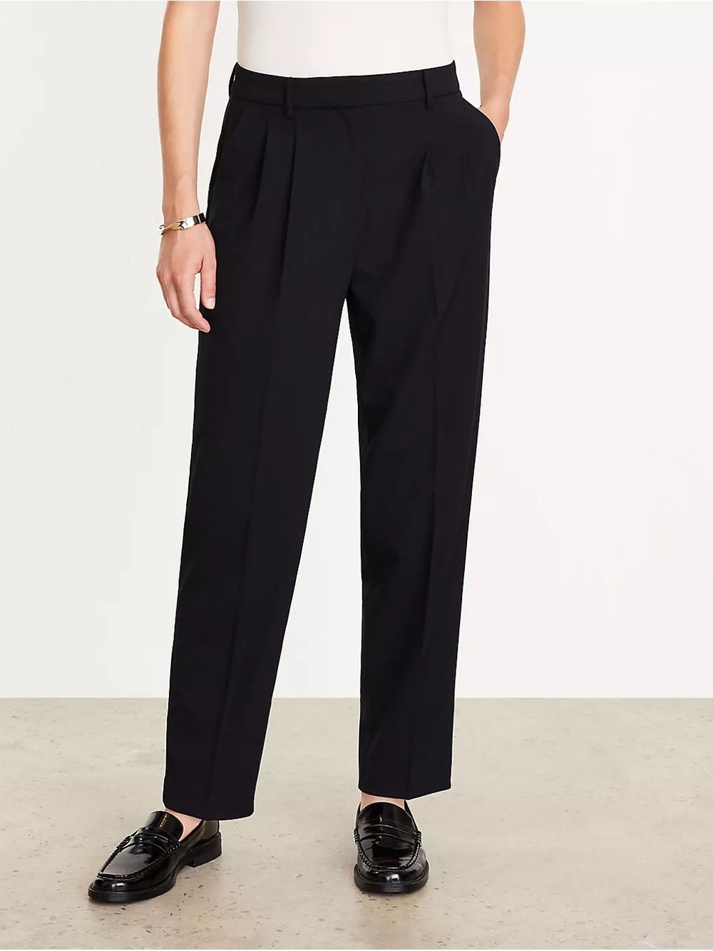 LOFT Pleated High Rise Straight Pants | Size Large